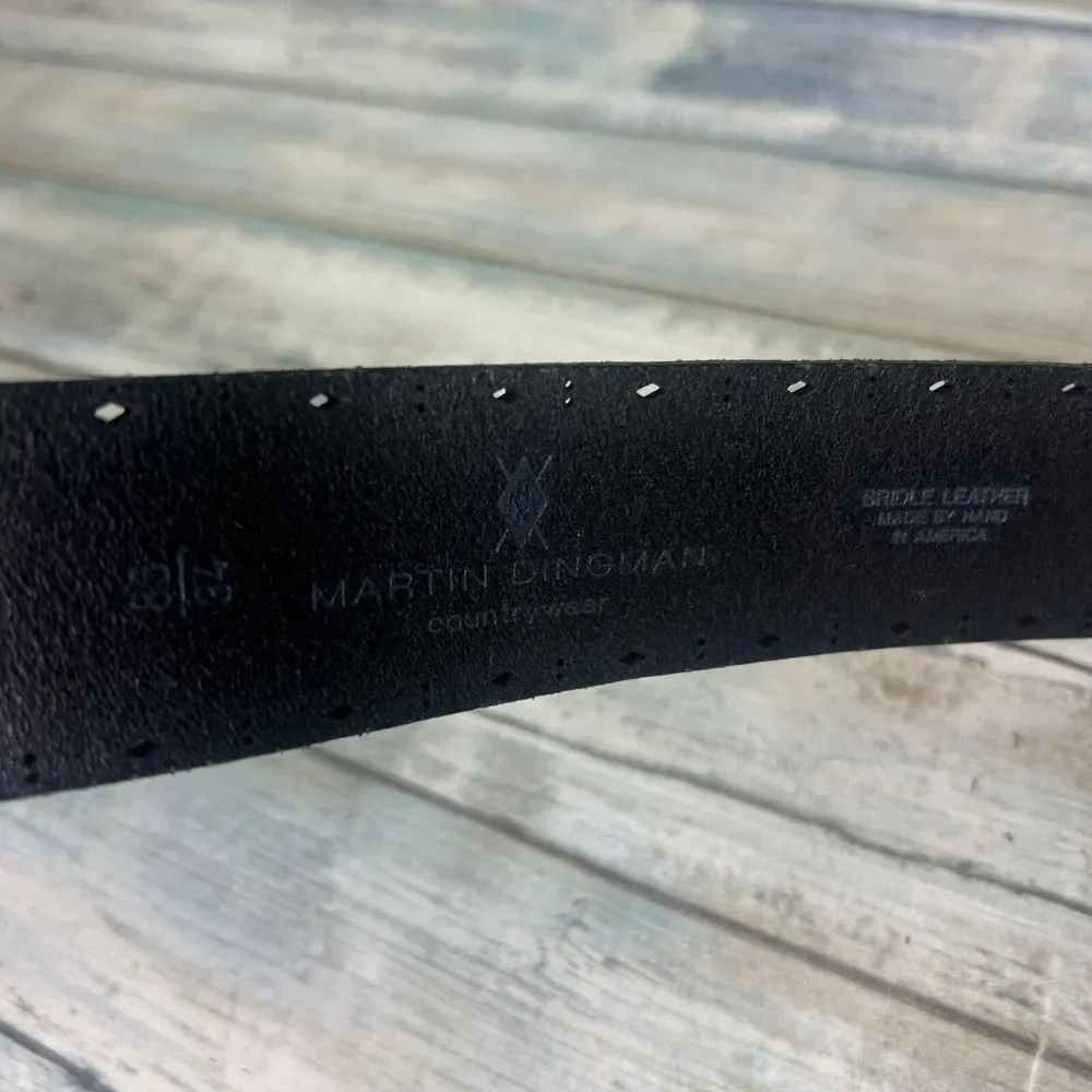 Martin Dingman Leather‎ Belt 34 Bridle Leather Mens Black Western Workwear